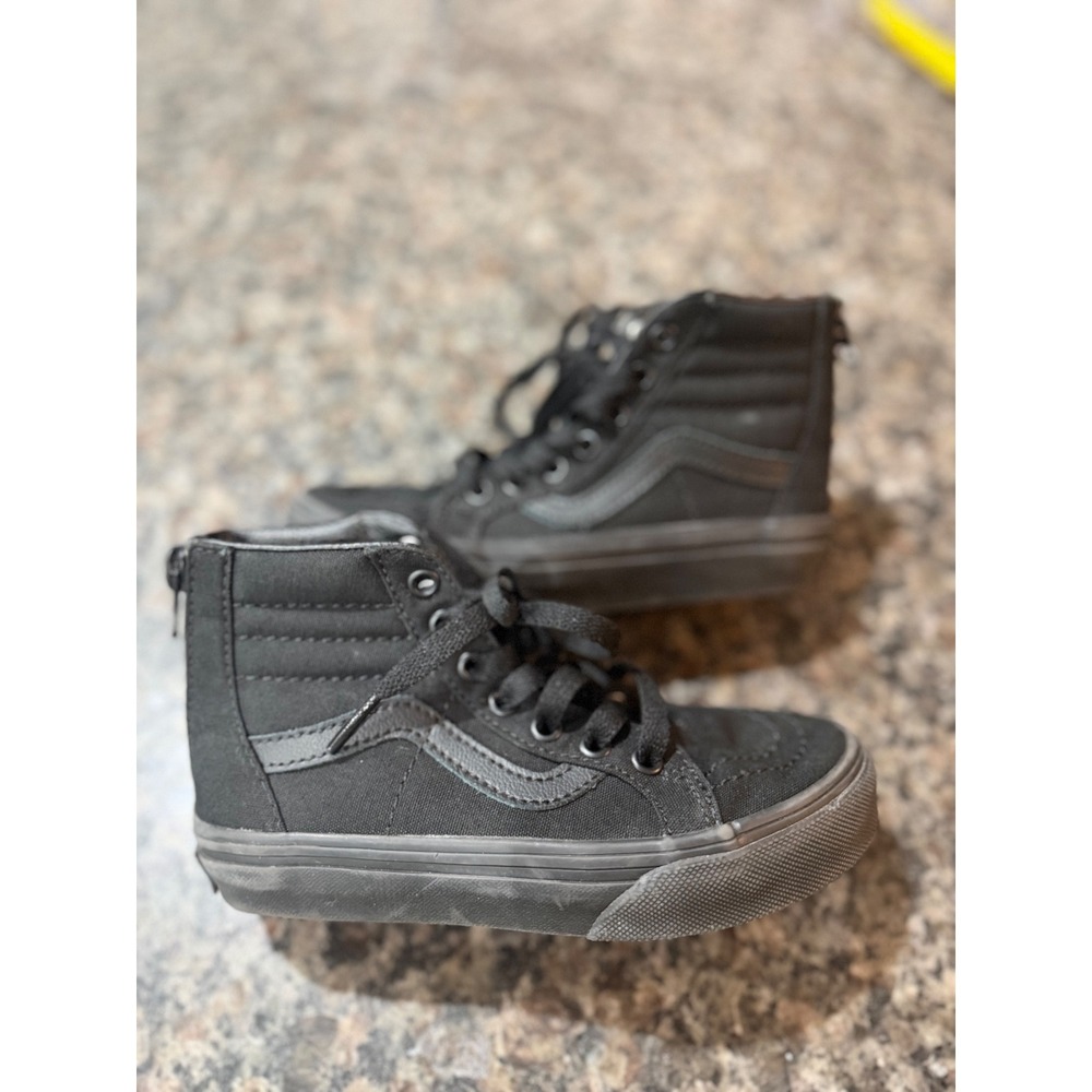 Vans Sk8-Hi Zip Triple Black High Top Sneakers Kids Size 12.0 US